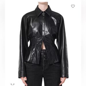 AGOLDE Devon Faux Leather Shirt NWT sz S